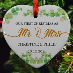 Personalized Nutcracker Name Heart Ornament (Two Sides) Heart Ornament (Two Sides) View2