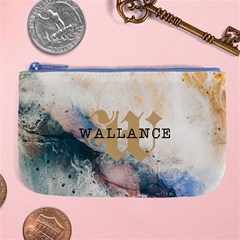 Personalized Oil Painting Floral Marble Texture Photo Name Any Text Large Coin Purse Large Coin Purse View2