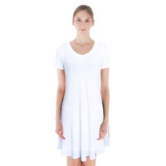 Short Sleeve V-neck Flare Dress