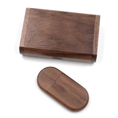 Personalized Wedding Cake Name Wood Oval USB Flash Drive Wood Oval USB Flash Drive View2