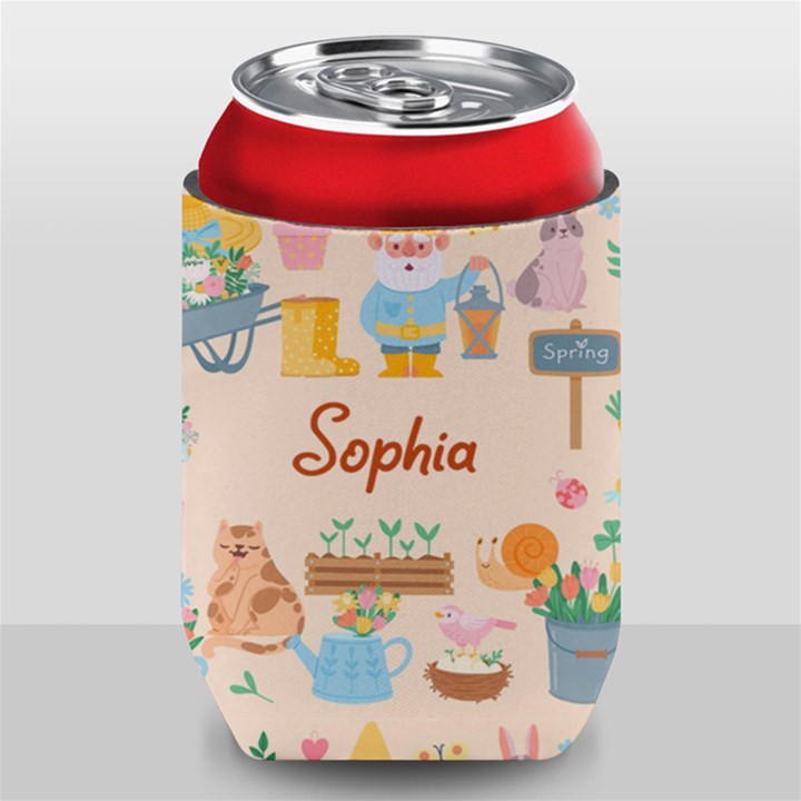 Personalized Spring Time Name Can Cooler