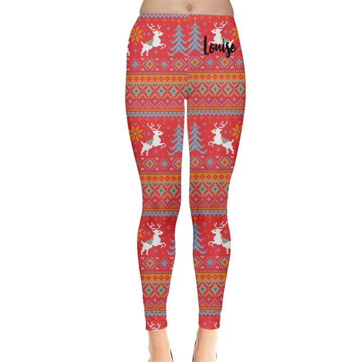 Personalized Christmas Name Everyday Leggings 