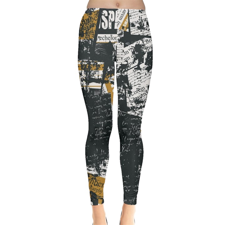 Personalized Newspaper Collage Name Everyday Leggings 