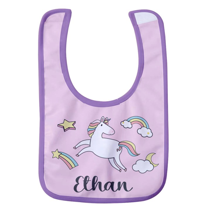 Unicorn Name Baby Bib Baby Bib