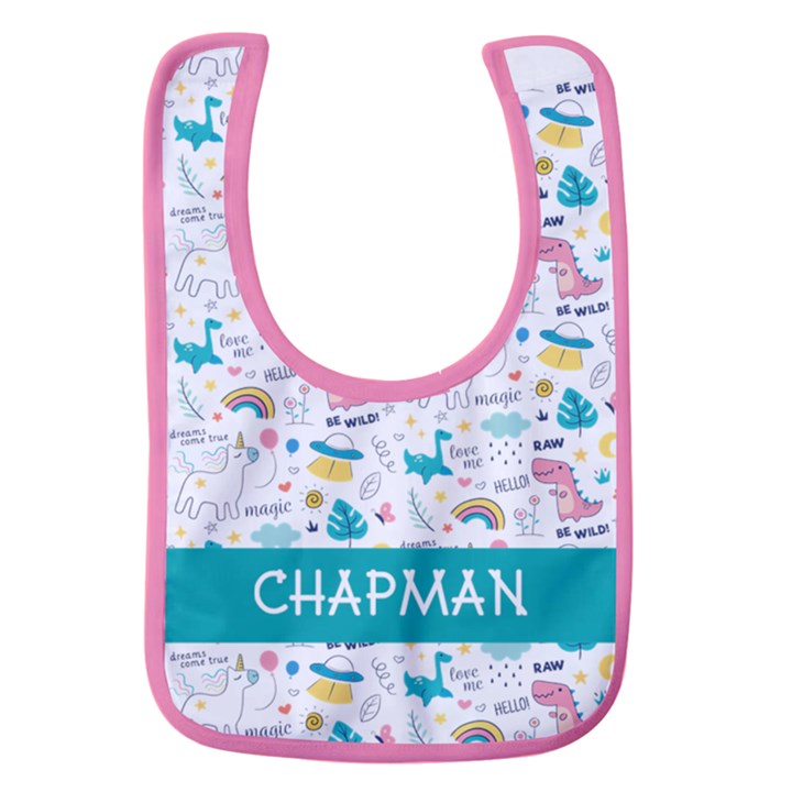Doodle Animals Name Baby Bib Baby Bib