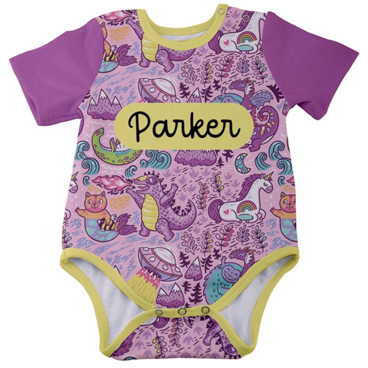 Personalized Monster Name Baby Short Sleeve Bodysuit Baby Short Sleeve Bodysuit