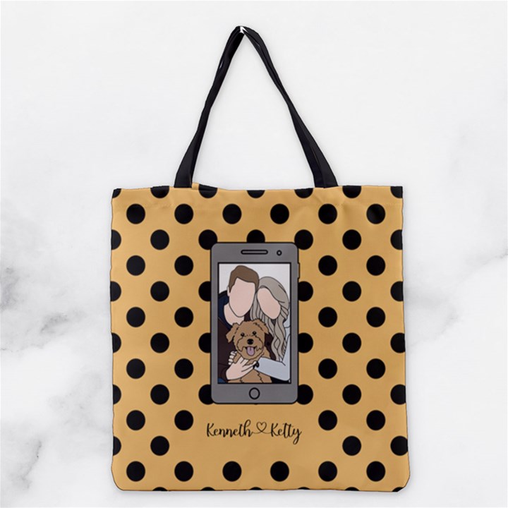 Personalized Phone Wallpaper Lover Grocery Tote Bag