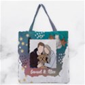 Personalized Photo Illustration Lover Name Tote Bag Grocery Tote Bag View1