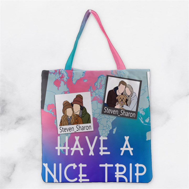 Personalized Trip Photo Illustration Name Tote Bag Grocery Tote Bag