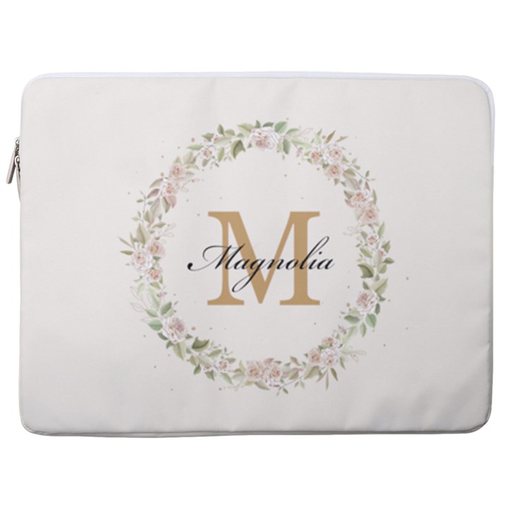 Personalized Initial Name Laptop Sleeve Case with Pocket 17  Vertical Laptop Sleeve Case With Pocket