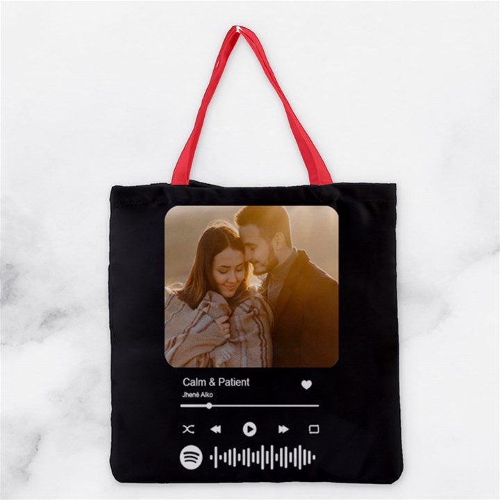 Personalized Photo Style Grocery Tote Bag