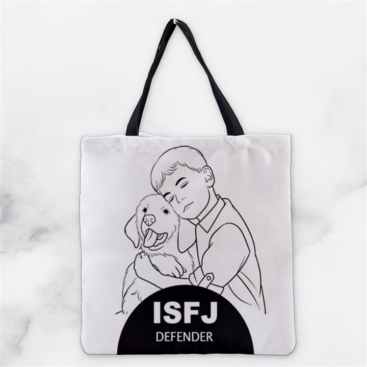 Personalized Hand Draw Line Art Style MBTI Grocery Tote Bag