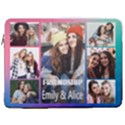 Personalized 7 Photo Friendship Name Any Text Laptop Sleeve Case with Pocket 17  Vertical Laptop Sleeve Case With Pocket View1