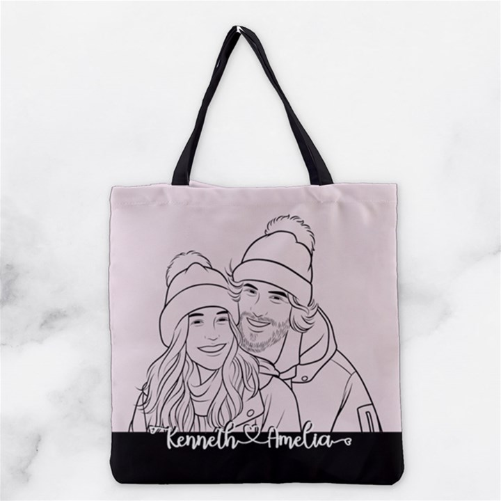 Personalized Hand Draw Style Grocery Tote Bag