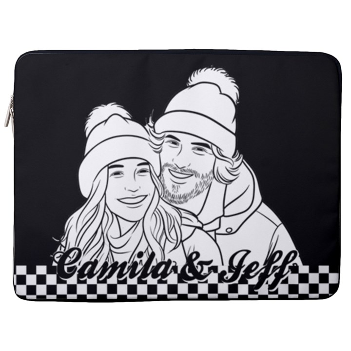 Personalized Hand Draw Style 17  Vertical Laptop Sleeve Case With Pocket