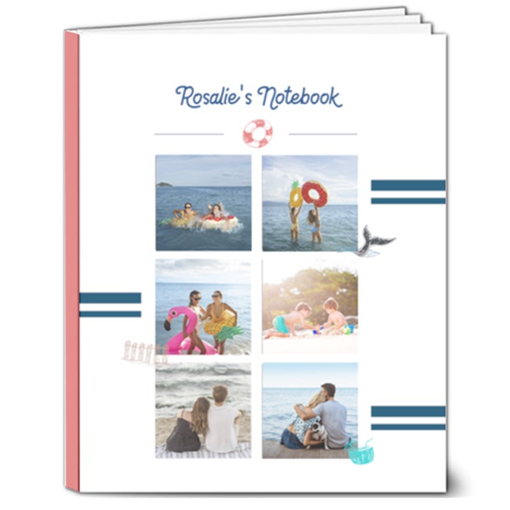 Personalized Photo Name Sea Hardcover Notebook 8  x 10  Hardcover Notebook