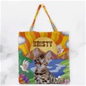 Personalized sychedelic Pet Photo Name Marble Tote Bag Grocery Tote Bag View2