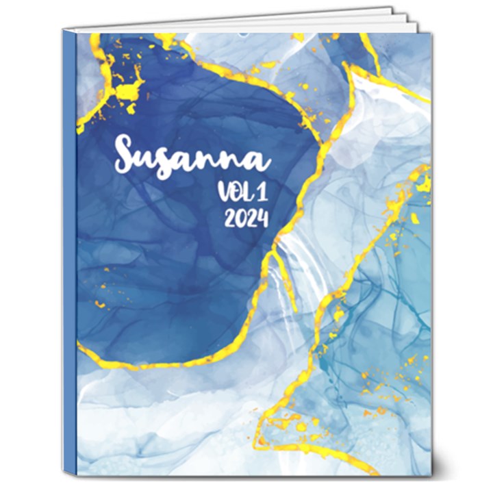 Personalized Name Blue Hardcover Notebook 8  x 10  Hardcover Notebook