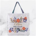 Personalized Name Any Text Floral Tote Bag Grocery Tote Bag View1