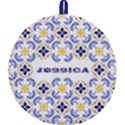 Personalized Traditional Tiles Pattern Any Text Name Round Trivet Round Trivet View2