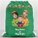 Personalized Photo Any Text Xmas Elf Family Drawstring Bag Drawstring Bag (Large) View1