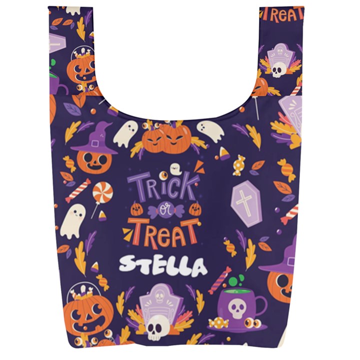 Personalized Halloween Name Any Text Foldable Shopping Bag Foldable Shopping Bag