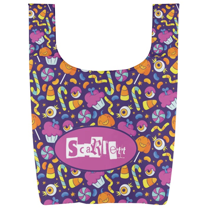Personalized Halloween Name Any Text Foldable Shopping Bag Foldable Shopping Bag