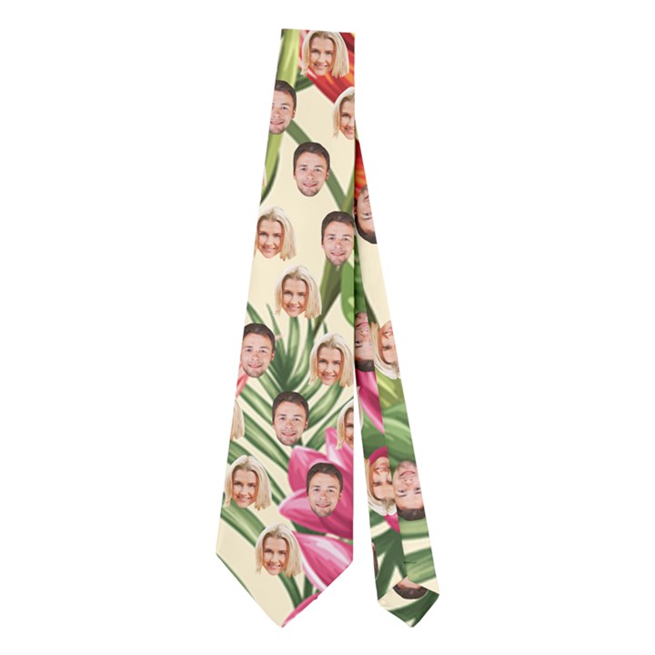 Personalized Photo Many Face Head Hawaii Pattern Necktie Necktie (Two Side)