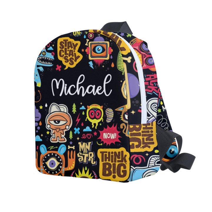 Personalized Monster Name Any Text Kids Age Lightweight Preschool Backpack Kids  Age 2-4 Lightweight Preschool Backpack