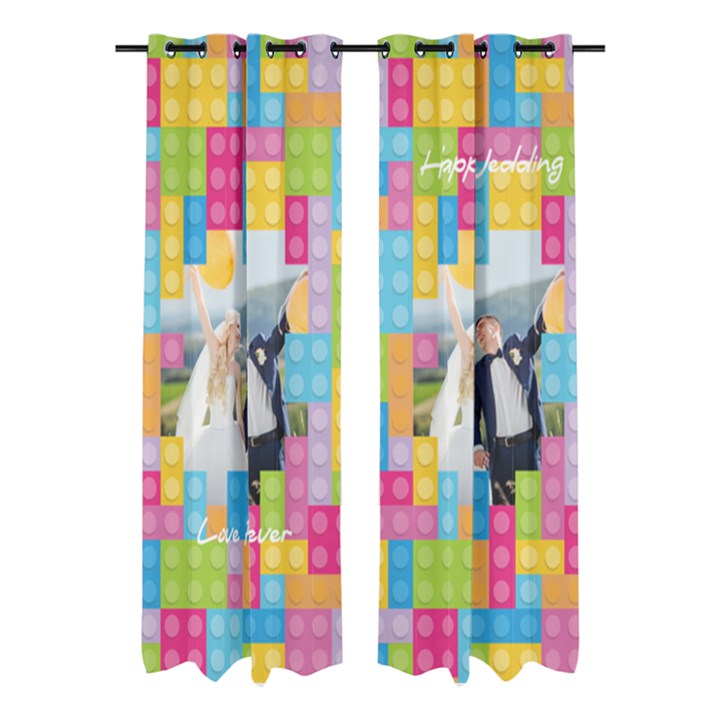 Personalized Photo Lego Style Window Curtain  Window Curtain (Large 96 )