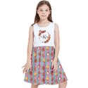 Personalized Name Stripe Chocolate Pattern Kids  Skater Dress Kids  Skater Dress View1