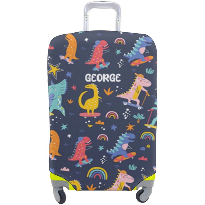Personalized Name Any Text dinosaur illustration luggage cover Luggage Cover (Large)