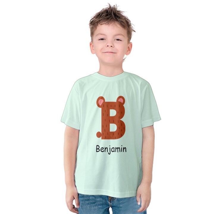 Personalized Name Any Text Animal Word Kids  Cotton T-Shirt Kids  Cotton T-Shirt