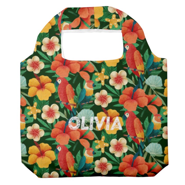 Personalized Tropical Summer Name Any Text Premium Foldable Grocery Recycle Bag Premium Foldable Grocery Recycle Bag