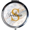 Personalized Marble Mini Round Mirror View1