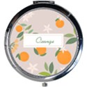 Orange Pattern Mini Round Mirror View1