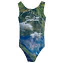 Personalized Landscape View Name Any Text Kids  Cut-Out Back One Piece Swimsuit View1