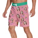 Personalized Photo Many Face Head Strawberry Men s Beach Shorts View2