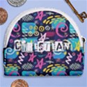 Personalized Hand Drawn Graffiti Name Any Text Horseshoe Style Canvas Pouch View2