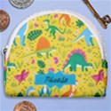 Personalized Dinosaur Illustration Name Any Text Horseshoe Style Canvas Pouch View1