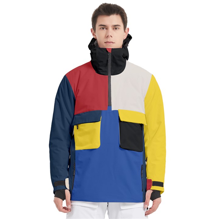 Custom Color Mix Colorblocked Any Text Name Men s Pullover Zip Ski and Snowboard Waterproof Breathable Jacket