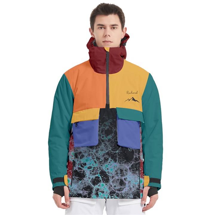 Custom Mix Color Any Text Name Men s Pullover Zip Ski and Snowboard Waterproof Breathable Jacket