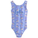 Personalized Any Text Carousel Style Kids  Cut-Out Back One Piece Swimsuit View1