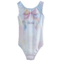 Personalized Any Text Ribbon Kids  Cut-Out Back One Piece Swimsuit View1