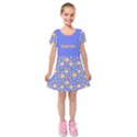 Personalized Any Text Flower Kids  Short Sleeve Velvet Dress View1