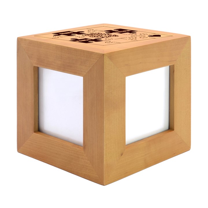 Puzzle 3 names Wood Photo Frame Cube