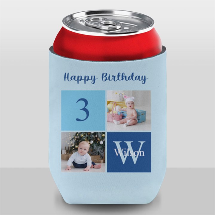 Personalized Happy Birthday Boy Name Can Cooler Can Cooler