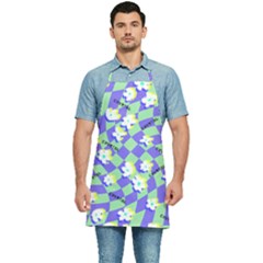 Personalized Y2k Flower Checked Name Kitchen Apron Kitchen Apron