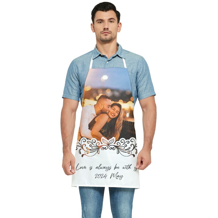 Personalized White Frame Name Photo Kitchen Apron Kitchen Apron