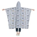 Personalized Name Little Cat Pattern Kids  Hooded Rain Ponchos View2